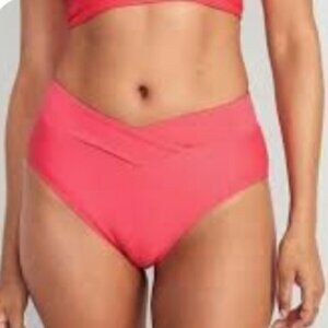 Old Navy NWT Women's Size 3X Cross Front Day Lily Pink Bikini Bottoms